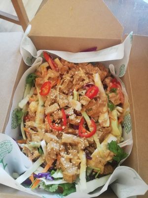 Takeaway Thai salad at The Garden Cafe and Takeaway in Kendal