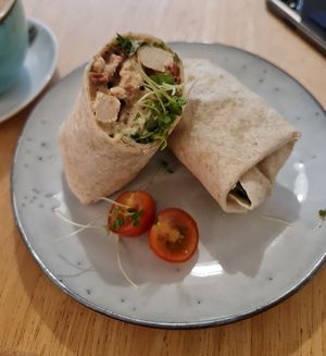 Chicken ceasar salad wrap at The Garden Cafe and Takeaway in Kendal