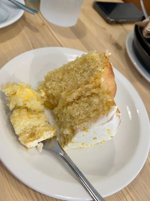 Lemon cake at The Garden Cafe and Takeaway in Kendal