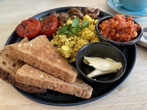 Lovely plant based breakfast, I asked for the fake meat items to be left off, no problem 🌱  at The Garden Cafe and Takeaway in Kendal