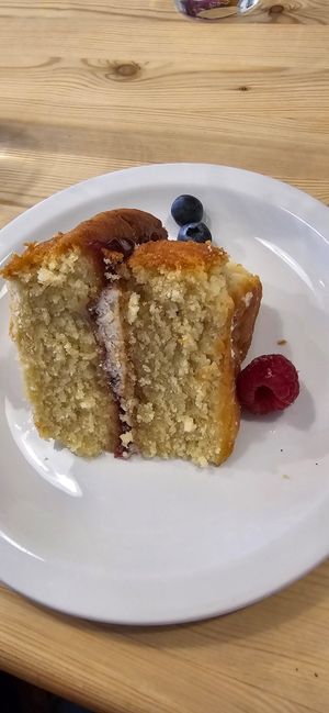 Victoria sponge (the best cake I've ever had!) at The Garden Cafe and Takeaway in Kendal