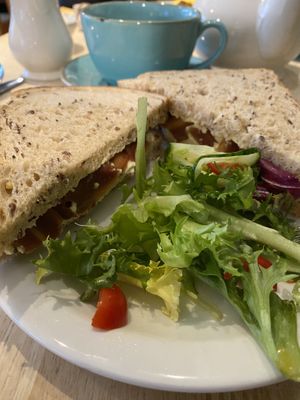 Tofu “egg and bacon” butty  at The Garden Cafe and Takeaway in Kendal