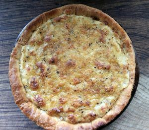 Cheese potato and onion pie at The Garden Cafe and Takeaway in Kendal