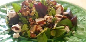 Beetroot and "feta" salad with balsamic dressing. at The Garden Cafe and Takeaway in Kendal