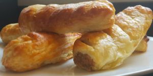 Homemade "sausage" rolls. at The Garden Cafe and Takeaway in Kendal