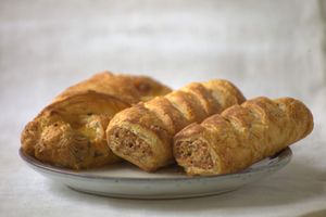 Sausage roll and cheese turnover  at The Garden Cafe and Takeaway in Kendal