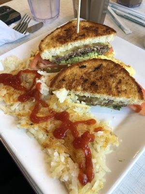 Vegan Breakfast sandwich with just egg, sausage, and vegan cheese  at Anna's House in Holland