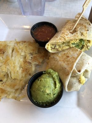 Vegan breakfast burrito and hashbrowns  at Anna's House in Holland