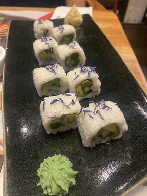 Sushi with asparagus   at Wagamama in Limassol
