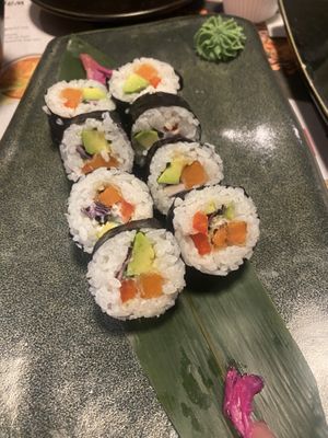 Sushi with sweet potato   at Wagamama in Limassol