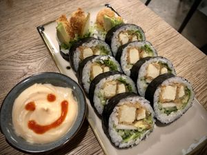 Vegan sushi  at Ka Vegan Udon & Sushi in Krakow