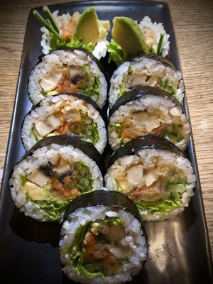 Vegan sushi  at Ka Vegan Udon & Sushi in Krakow