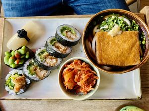 Lunch deal with udon and sushi  at Ka Vegan Udon & Sushi in Krakow