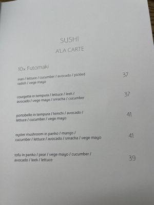 Futomaki menu  at Ka Vegan Udon & Sushi in Krakow
