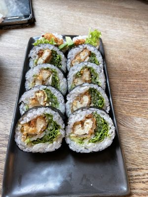 Tofu in panko, pear, avocado   at Ka Vegan Udon & Sushi in Krakow