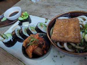 lunch menu at Ka Vegan Udon & Sushi in Krakow