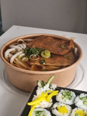 Udon with tofu at Ka Vegan Udon & Sushi in Krakow