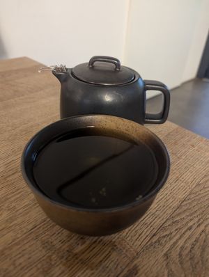 Buckwheat tea at Ka Vegan Udon & Sushi in Krakow