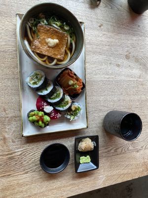 Lunch I with Kitsune udon  at Ka Vegan Udon & Sushi in Krakow