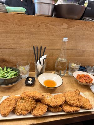 Mushrooms, edamame and kimchi  at Ka Vegan Udon & Sushi in Krakow