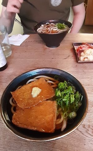 udon with sweet tofu at Ka Vegan Udon & Sushi in Krakow