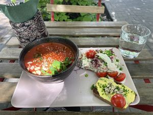 10€ menu with soup and salad  at Nirvana in Riga