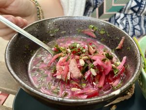 Cold soup   at Nirvana in Riga