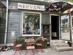 Exterior of cafe   at Nirvana in Riga