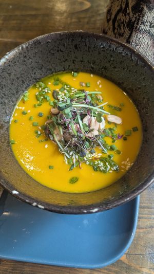Carrot soup at Nirvana in Riga