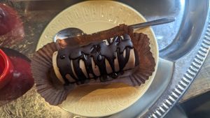 Vegan cheese dessert at Nirvana in Riga