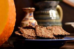 In-house made dehydrated bread at Nirvana in Riga