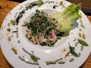 Half a raw dish of the day at Nirvana in Riga