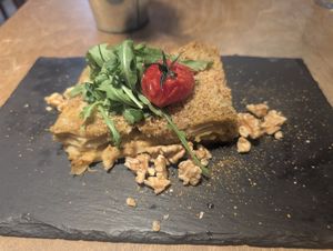 Lasagne at Ubik Café in Valencia