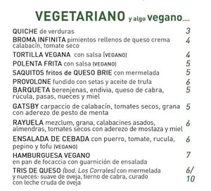 Menu at Ubik Café in Valencia