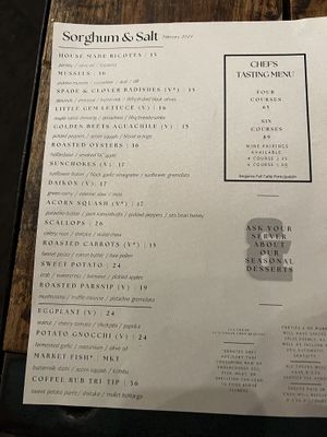 Tons of vegan or can be made vegan options clearly identified  at Sorghum & Salt in Charleston