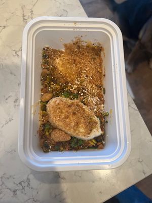 White Chocalate Moose to-go. Really Really good and we are not “dessert people”. Yum!!  at Sorghum & Salt in Charleston