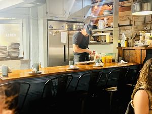 Open kitchen design. Chef is incredible    at Sorghum & Salt in Charleston