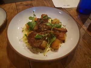 Gnocci with mushroom, delicate and flavorful at Sorghum & Salt in Charleston