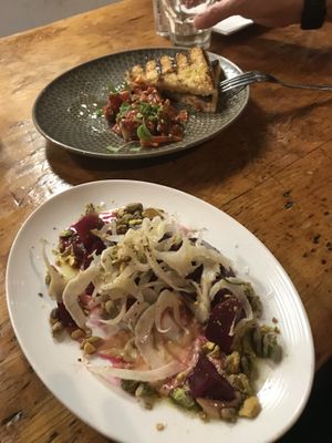 Beet Salad and Tomato Chutney at Sorghum & Salt in Charleston