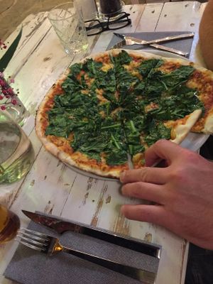 Vegan Spinach Pizza at The Seed in Mallorca