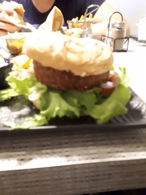 Vegan Burger pattie at Salt Cafe & Bistro in Egilsstadir
