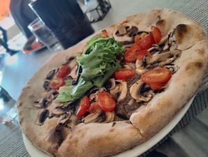 Mushroom and truffle pizza at Salt Cafe & Bistro in Egilsstadir
