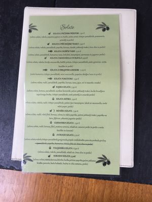 Menu  at Picerija Pomodoro in Maribor