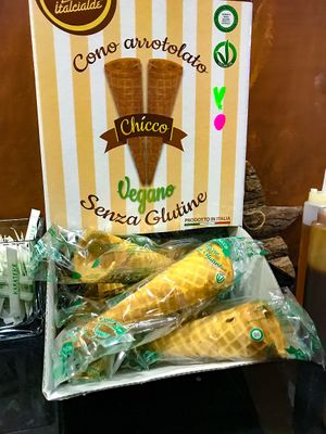 Vegan and gluten free ice cream cones.

Photo by: Nina Kopič at Icelend Maribox in Maribor