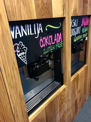 Vegan ice cream is labelled.

Photo by: Nina Kopič at Icelend Maribox in Maribor