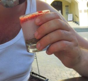 Raw vegan cake in a glass at Teta Frida in Ptuj