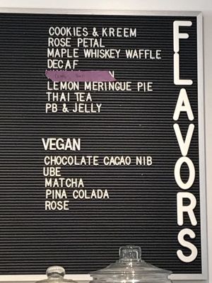 Several vegan flavours  at Kreem in Palm Springs