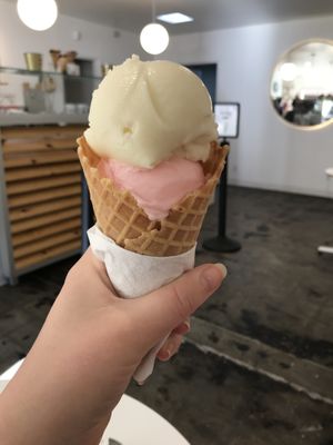 Vegan piña colada and rose  at Kreem in Palm Springs