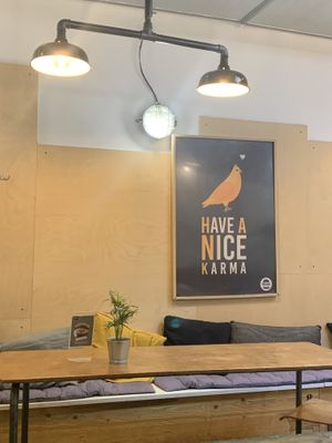 Poster explaining origin of name   at Hank Cuisine Végétale - Rochechouart in Paris