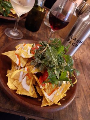 Vegan nachos with tempeh at Genius Cafe in Sanur